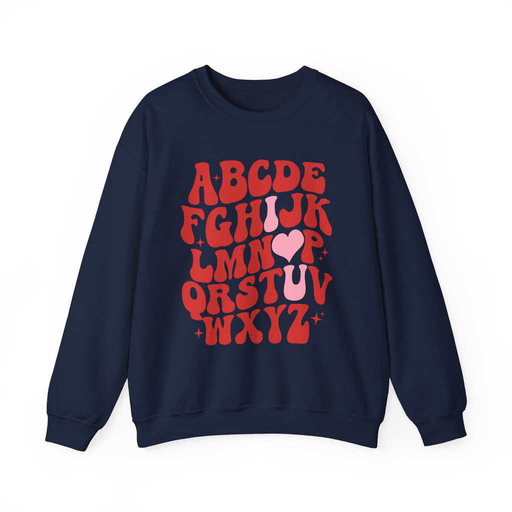Alphabet ABC Sweatshirt – Playful Red Letter Crewneck