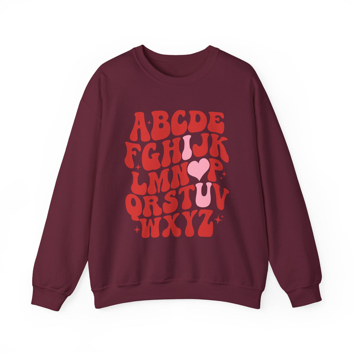 Alphabet ABC Sweatshirt – Playful Red Letter Crewneck