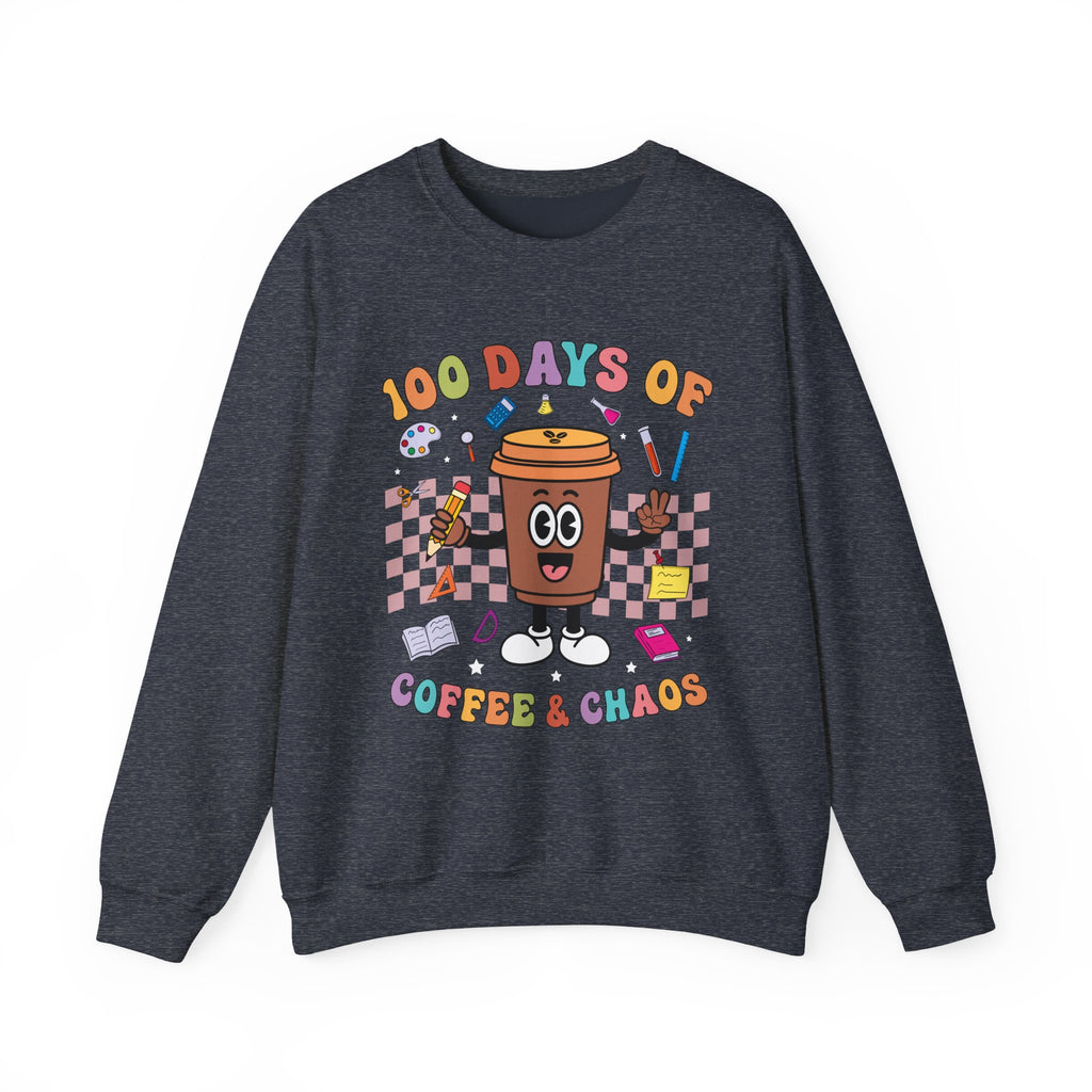 100 Days of Coffee & Chaos Crewneck Sweatshirt