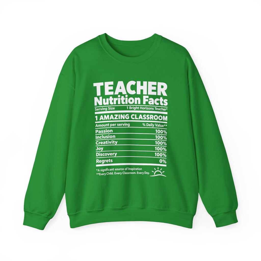 Teacher Nutrition Facts Crewneck Sweatshirt