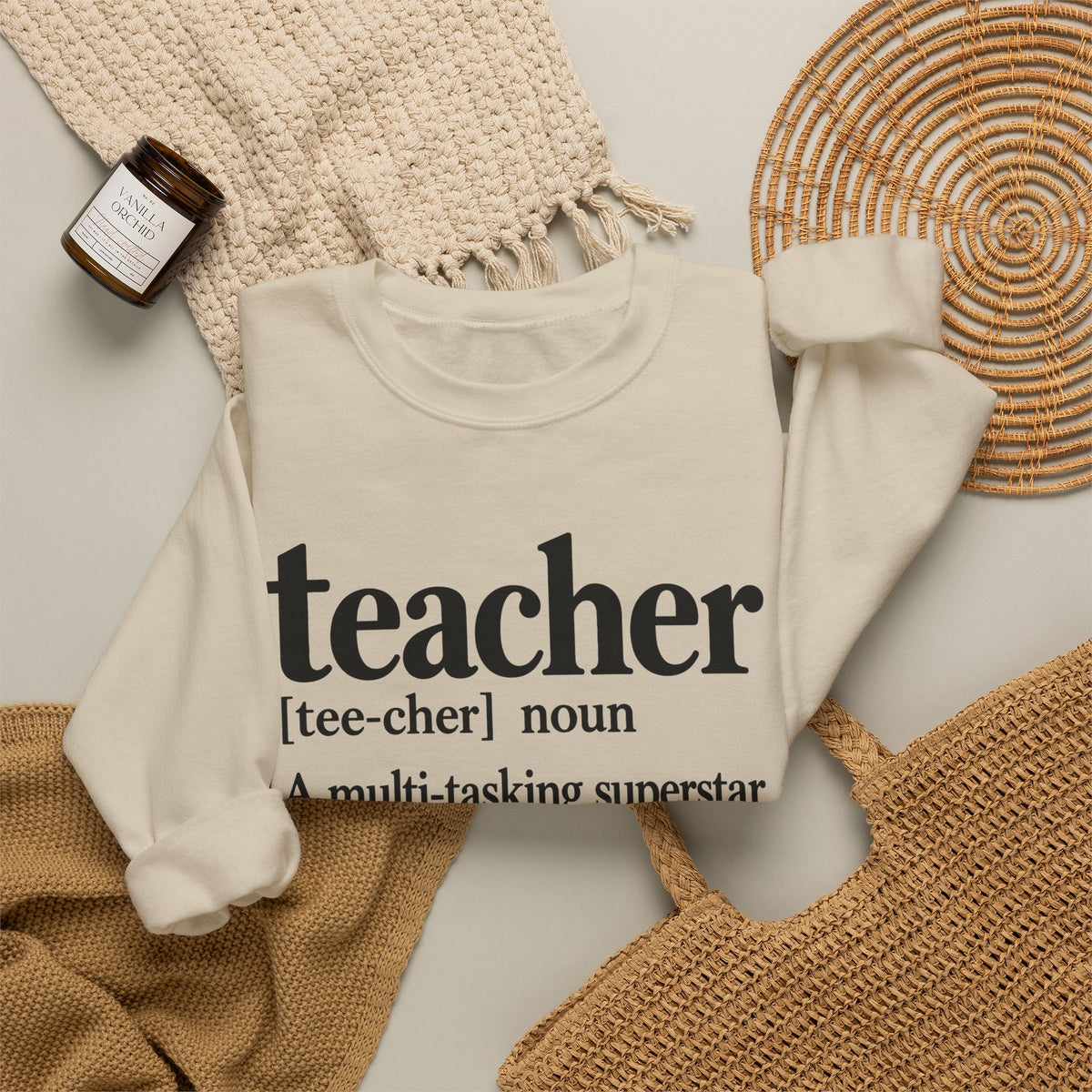 Teacher Definition Crewneck Sweatshirt – Inspirational Educator Gift