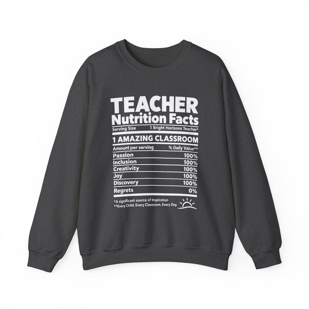 Teacher Nutrition Facts Crewneck Sweatshirt