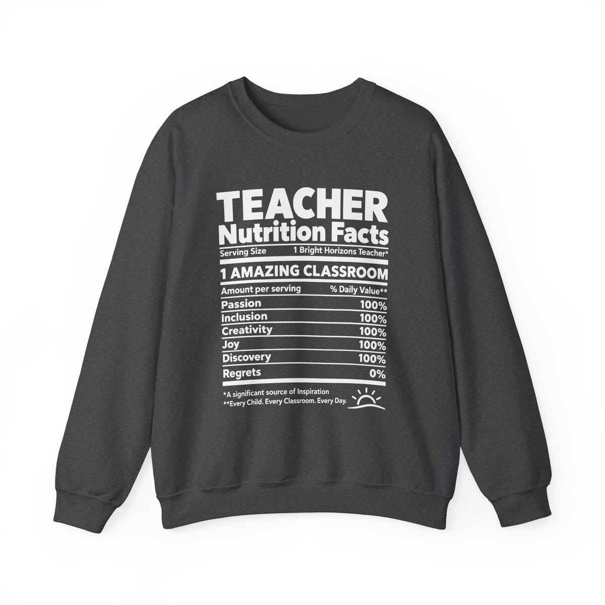 Teacher Nutrition Facts Crewneck Sweatshirt