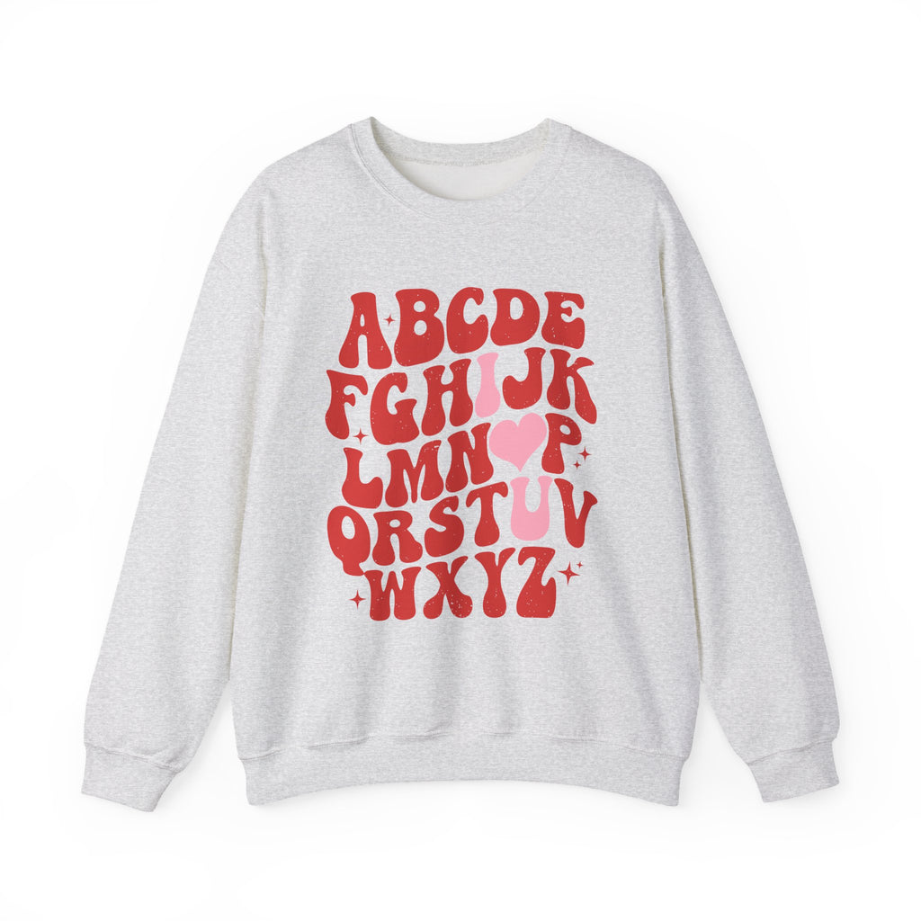 Alphabet ABC Sweatshirt – Playful Red Letter Crewneck