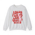 Alphabet ABC Sweatshirt – Playful Red Letter Crewneck