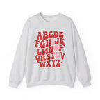 Alphabet ABC Sweatshirt – Playful Red Letter Crewneck