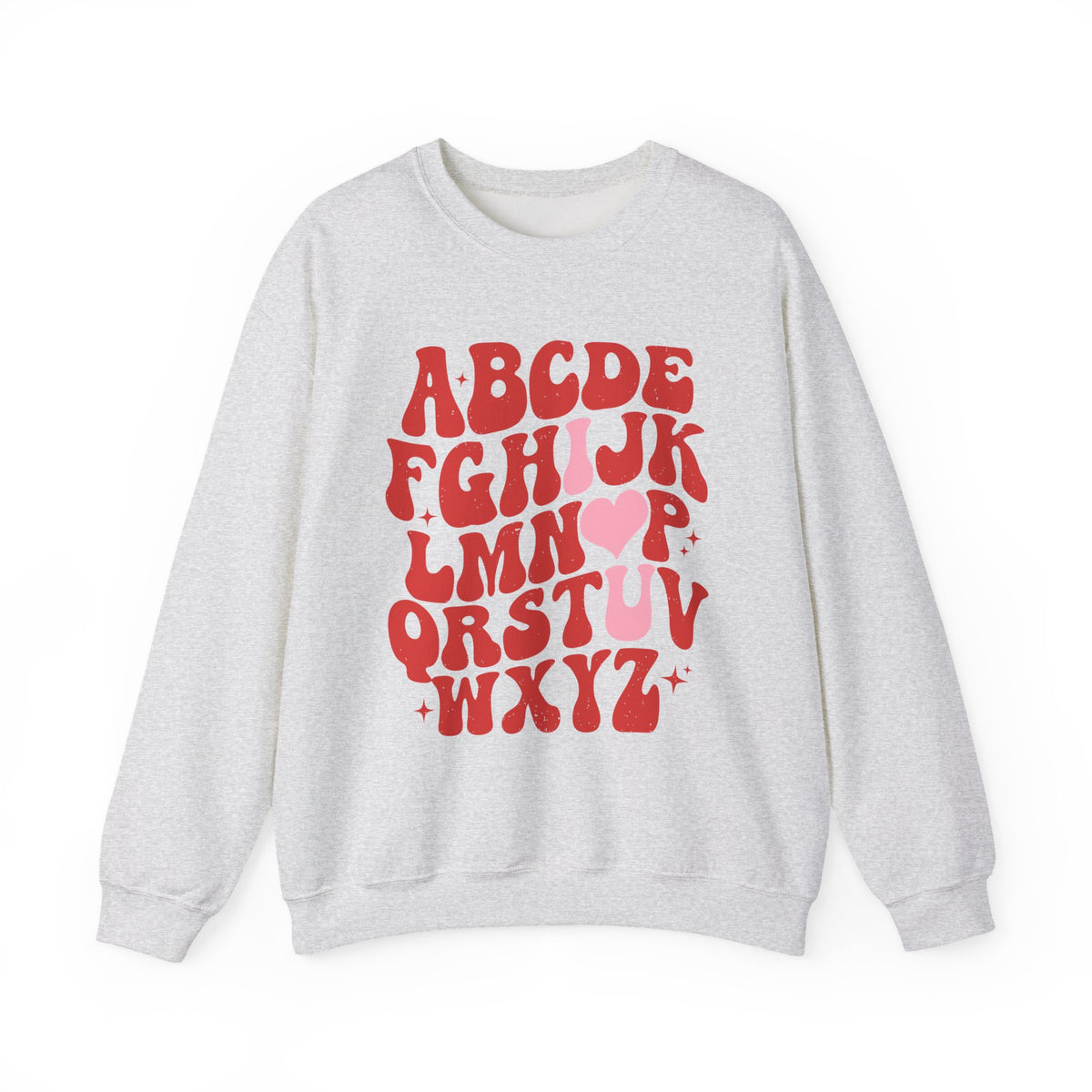Alphabet ABC Sweatshirt – Playful Red Letter Crewneck