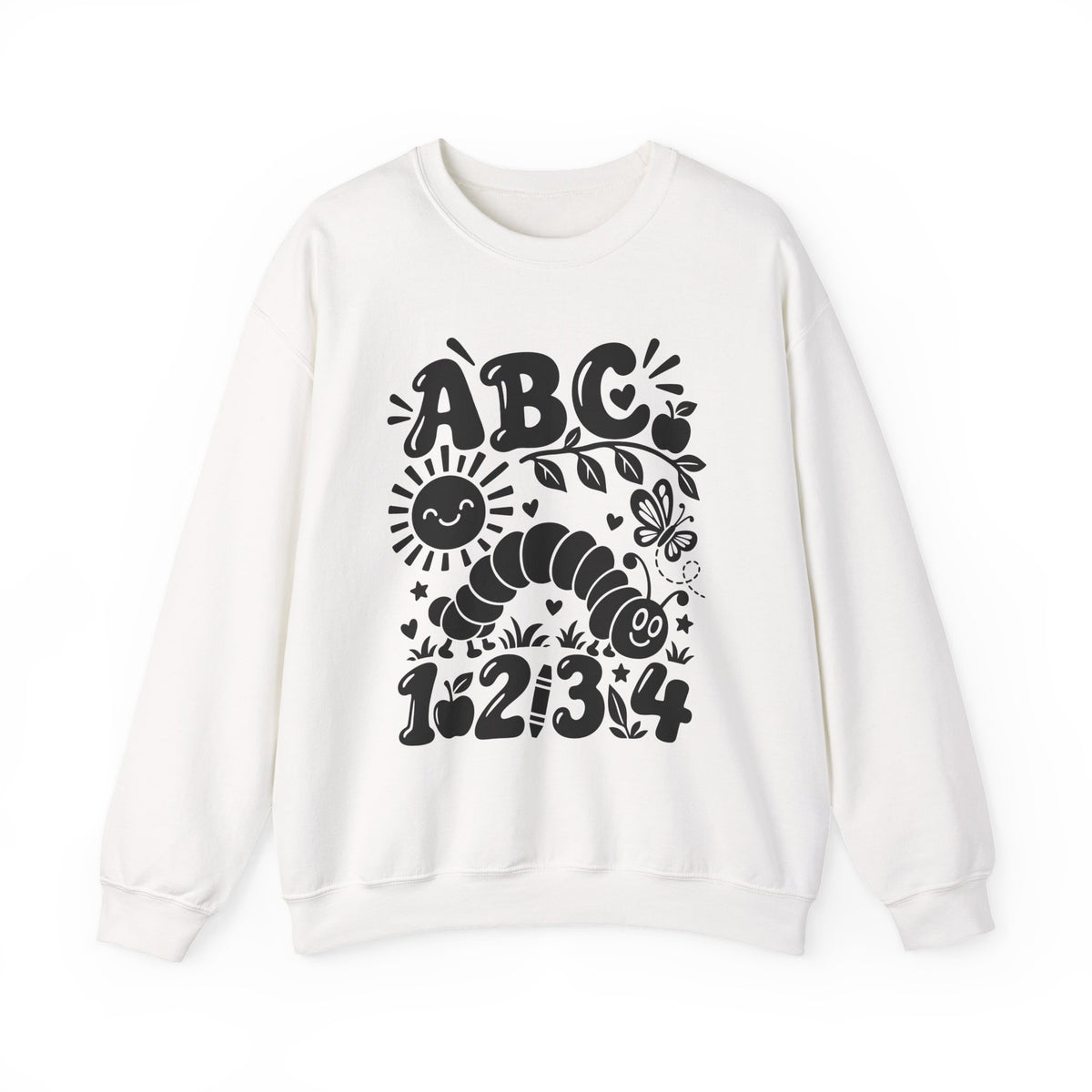 ABC 1234 Alphabet & Numbers Educational Crewneck Sweatshirt