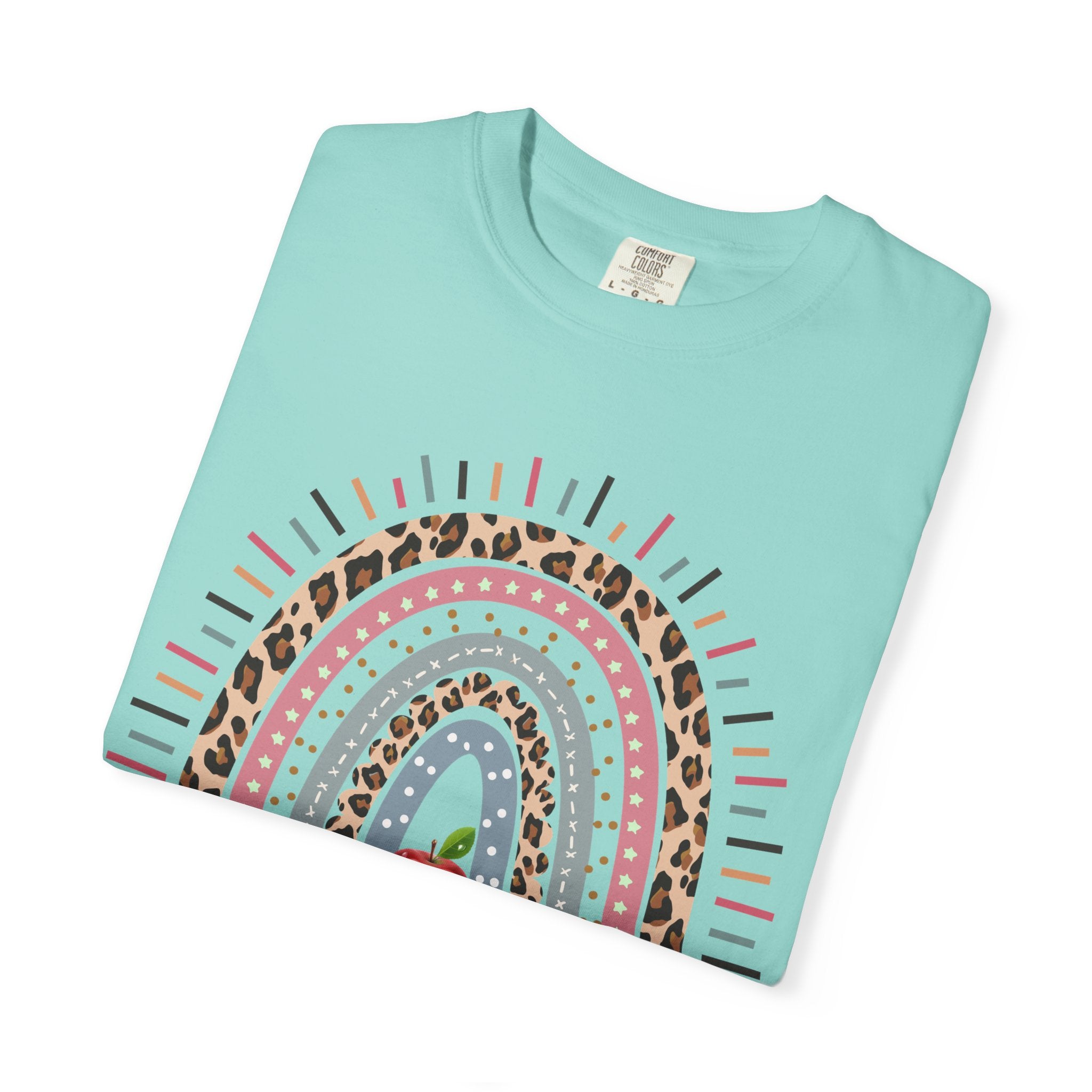 Teacher Rainbow T-Shirt - "We Are Hungry For Learning" School Apple Graphic Tee