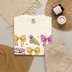 Teacher Appreciation Cute Icons T-Shirt — Bows, Books & Apple Graphic Tee