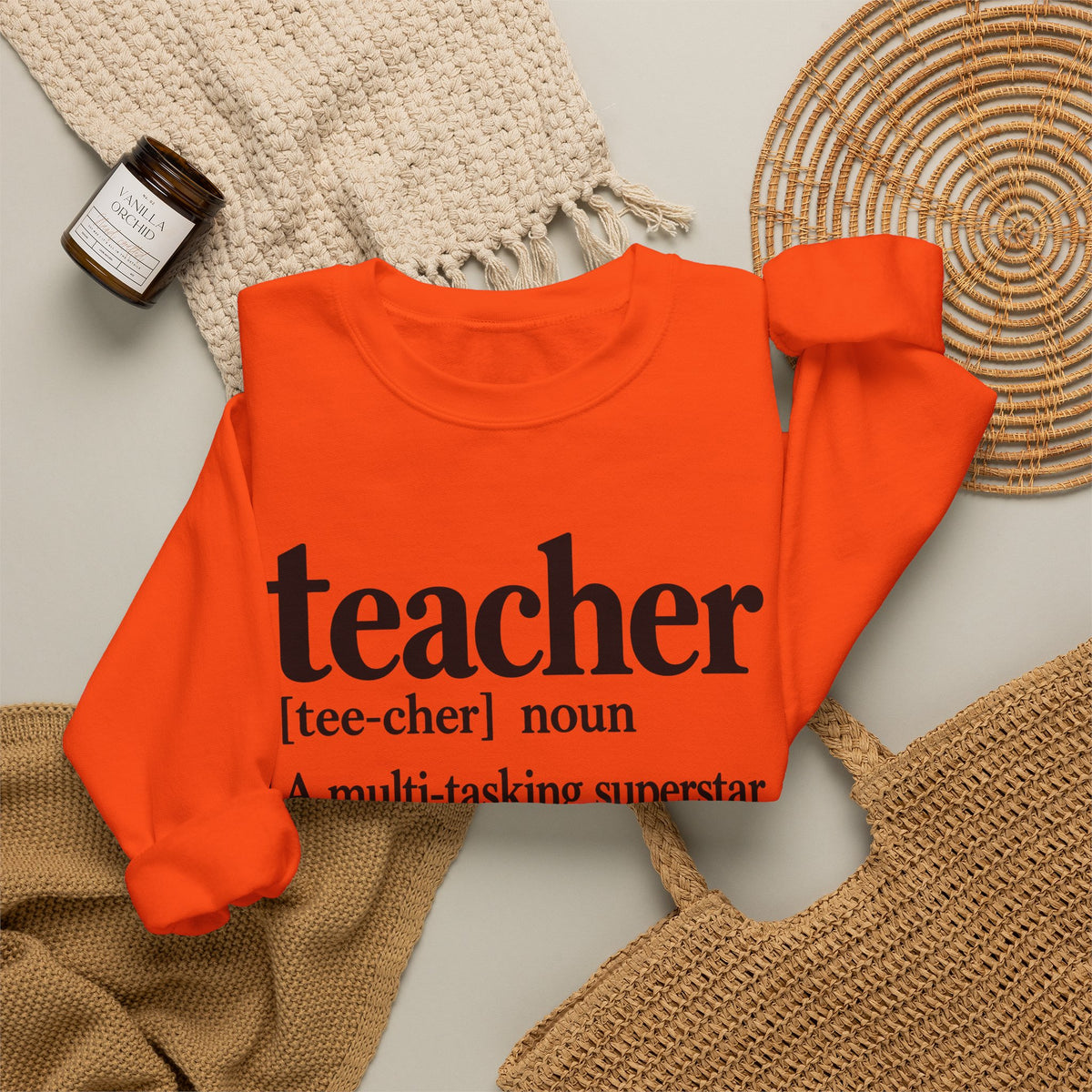 Teacher Definition Crewneck Sweatshirt – Inspirational Educator Gift