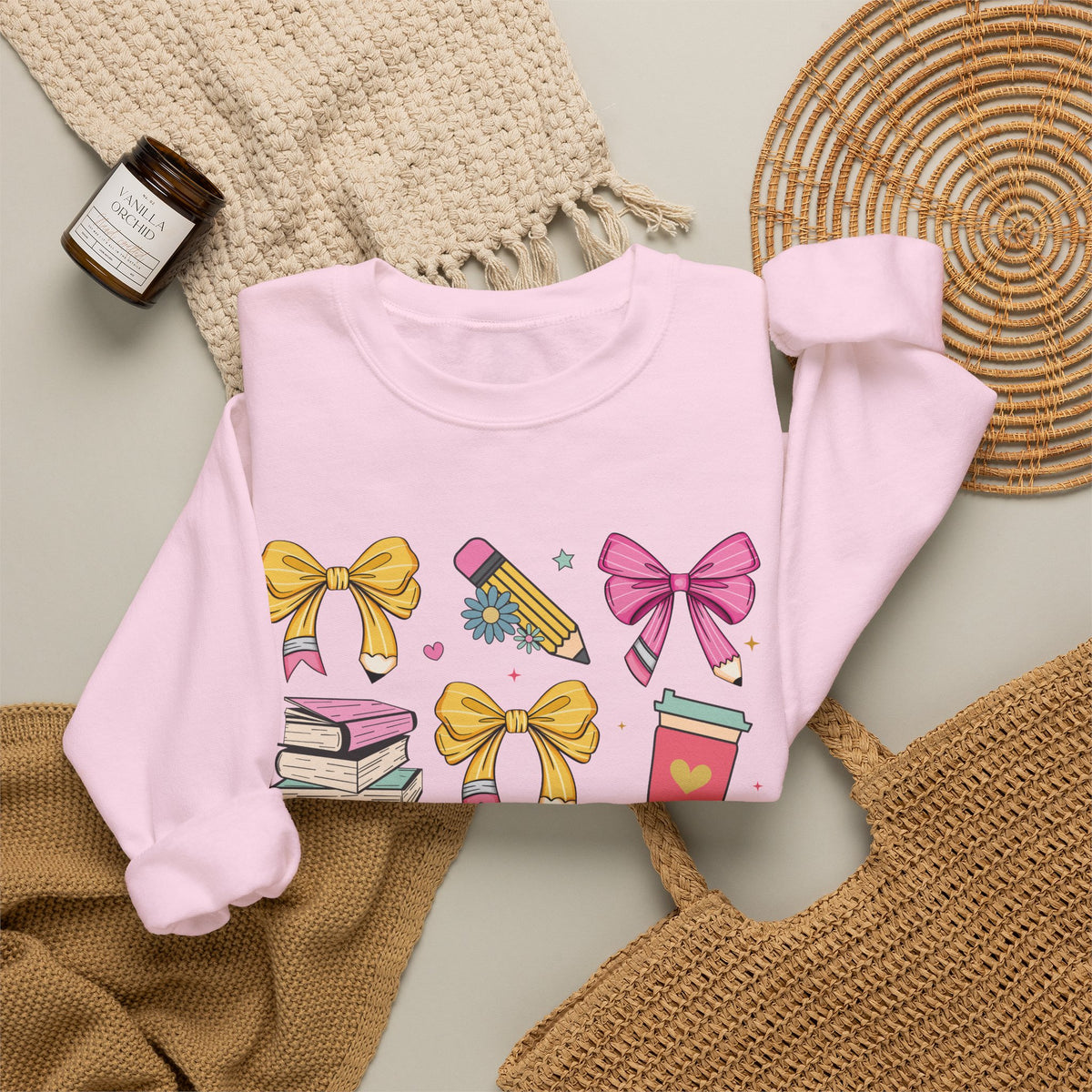Cute Bow and Candy Sweatshirt for Girls