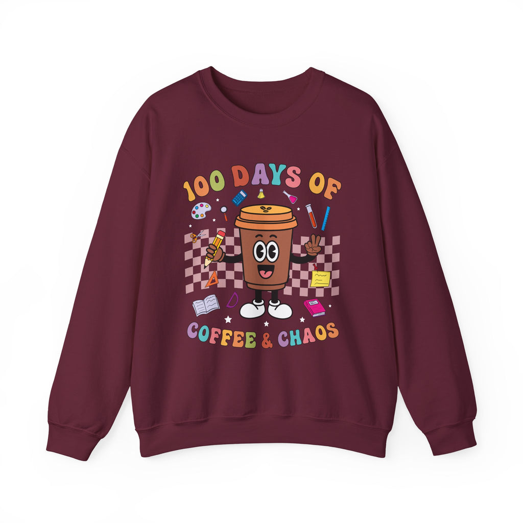 100 Days of Coffee & Chaos Crewneck Sweatshirt